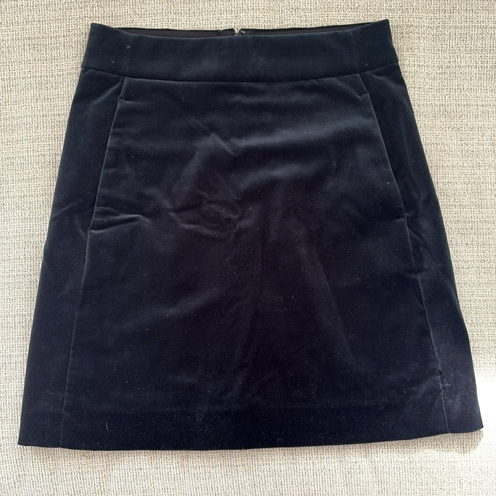 JCrew navy velvet skirt